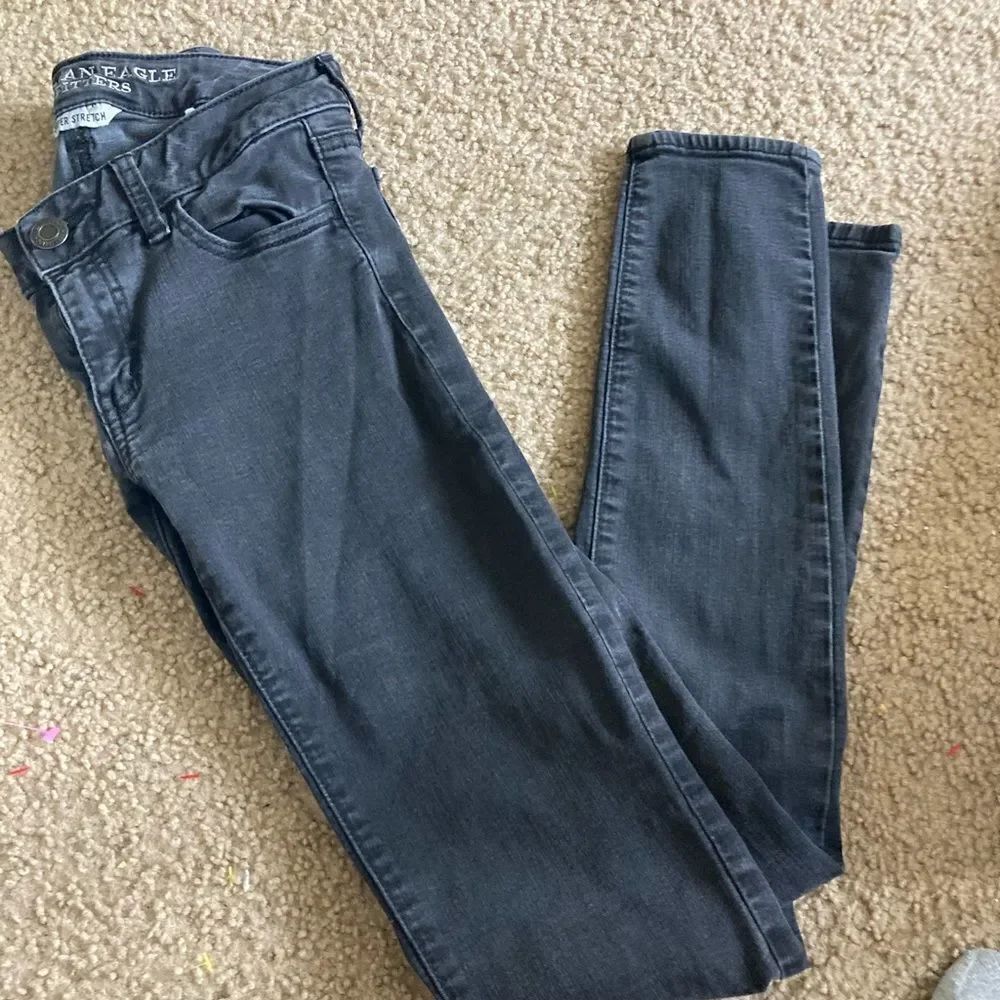 Womens Black American Eagle Super Stretch Skinny Jeggings